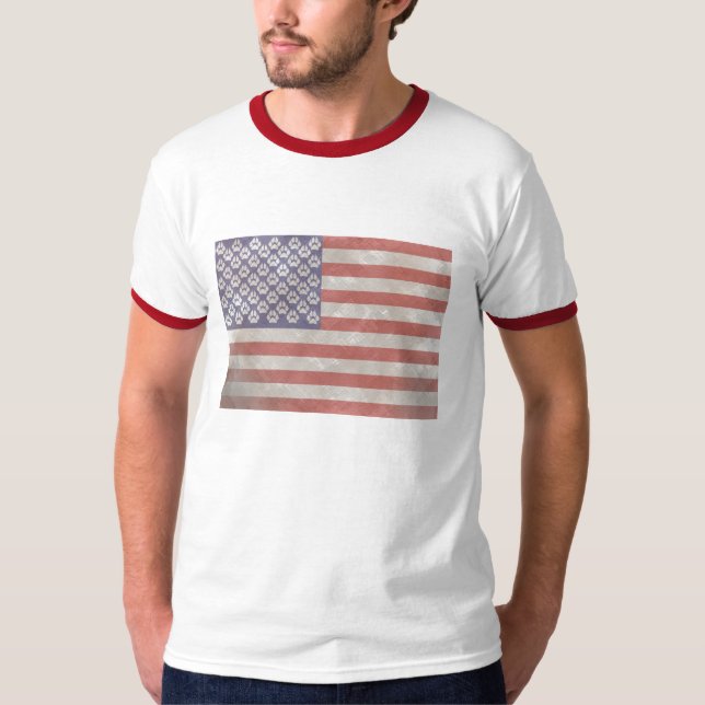 T-shirt Drapeau américain velu (Devant)