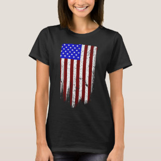 T-shirt Drapeau américain vertical Grunge