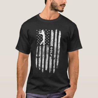 T-shirt Drapeau américain Vêtements de golf - Golfer Vinta