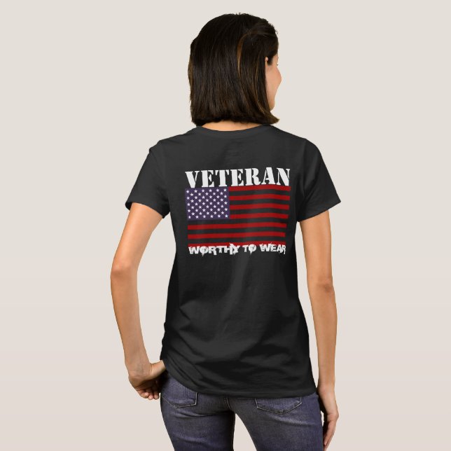 T-shirt Drapeau américain - Vétéran - À Porter (Dos entier)