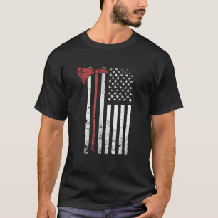 T-shirt Drapeau Américain Viking Ax Distressed T Shirt