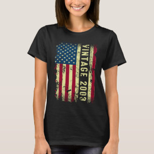 T-shirt Drapeau américain vintage 2003 20ème anniversaire