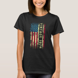T-shirt Drapeau américain vintage de 1978, 45 ans, 45e ann