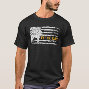 T-shirt Drapeau américain Vintage Drapeau Pitbull Chien Pa