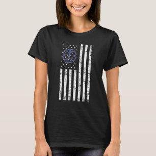 T-shirt Drapeau américain vintage EMT technicien médical d
