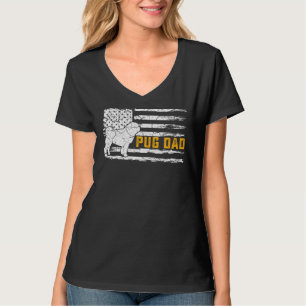 T-shirt Drapeau américain vintage Fier Carlin Chien Papa S