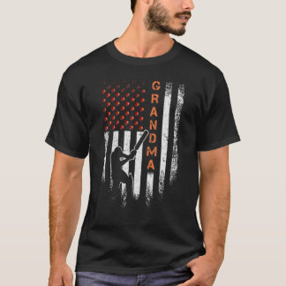 T-shirt Drapeau Américain vintage Fier Cricket Grandma Si
