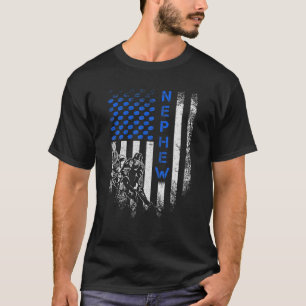 T-shirt Drapeau américain vintage fier Hockey Nephew Silh
