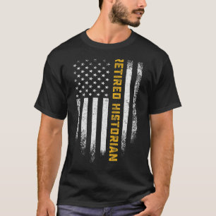 T-shirt Drapeau américain vintage Historien à la retraite