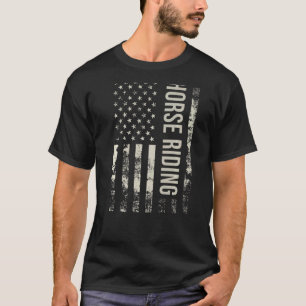 T-shirt Drapeau américain vintage pour cavalier de qualité