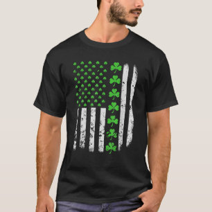 T-shirt Drapeau américain vintage Shamrock Vert Clover Me