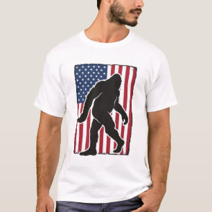 T-shirt Drapeau américain vintage silhouette Bigfoot Vecto