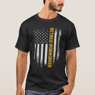 T-shirt Drapeau américain vintage travailleur du fer à la