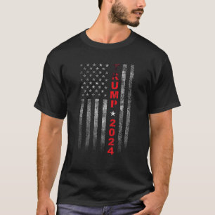 T-shirt Drapeau américain vintage Trump 2024 Campagne élec