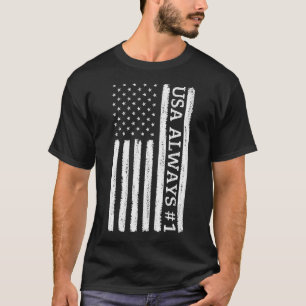 T-shirt Drapeau américain vintage Usa Toujours no 1