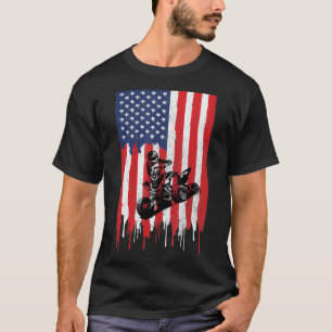 T-shirt Drapeau américain VTT Quatre Routeurs Quad Brap