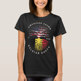 T-shirt Drapeau American Grown Belgian Roots Belgique