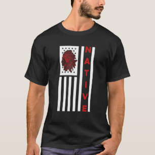 T-shirt Drapeau Amérindien Coiffeur Amérindien Sang Indien
