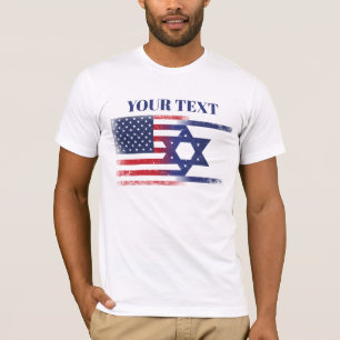 T-shirt Drapeau Amérique Israël