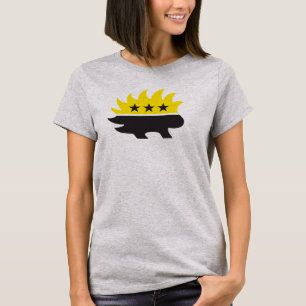 T-shirt Drapeau Ancap Logo Porcupine noir et jaune