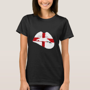 T-shirt Drapeau anglais d'Angleterre Lèvres Croix de Saint