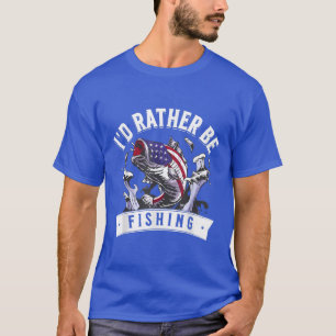 T-shirt Drapeau Angler Américain Je Préfère Pêcher 105 