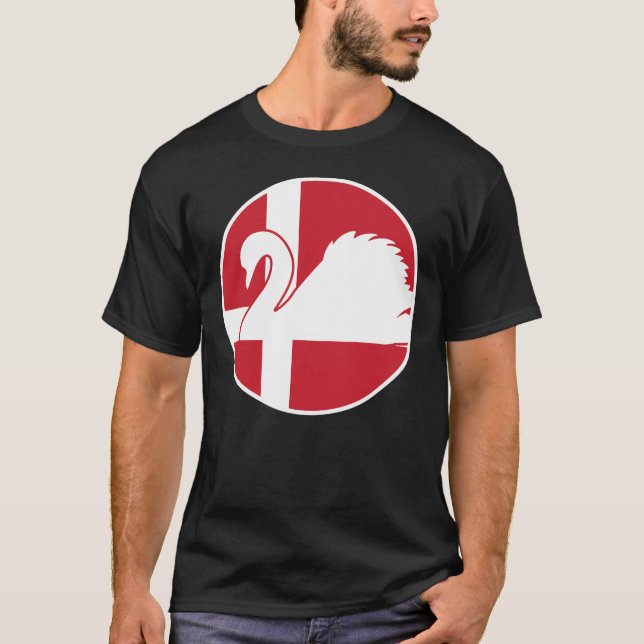 T-shirt Drapeau animal national danois de cygne (Devant)