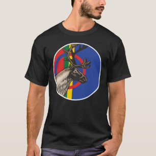 T-shirt Drapeau animal national Sami Reindeer