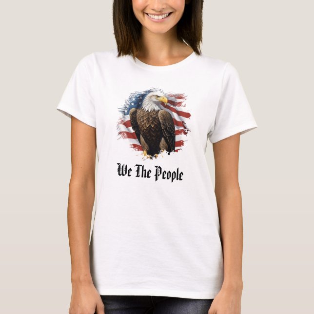 T-shirt *~* Drapeau APw7 Patriotique American Stars Bald E (Devant)