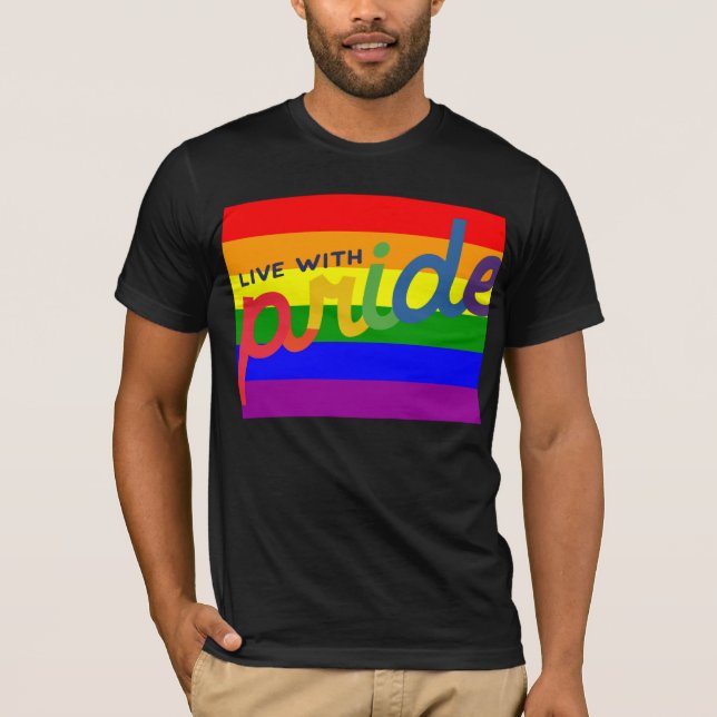 T-shirt drapeau arc-en-ciel (Devant)