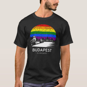 T-shirt Drapeau arc-en-ciel Budapest City Hongrie