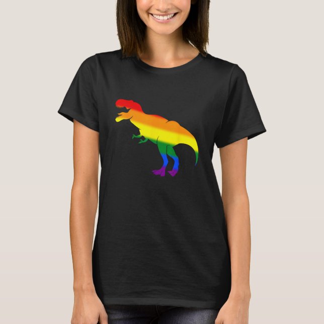 T-shirt Drapeau arc-en-ciel de fierté des dinosaures Mois  (Devant)