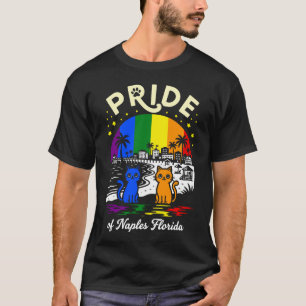 T-shirt Drapeau arc-en-ciel des chats de la ville de Naple
