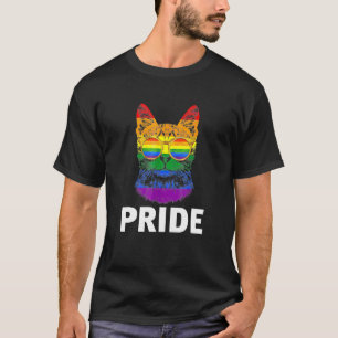 T-shirt Drapeau arc-en-ciel du Gay pride de chat Purride