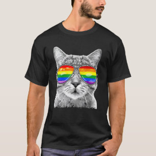 T-shirt Drapeau Arc-en-ciel Fierté Gay Ally Purride Chat M