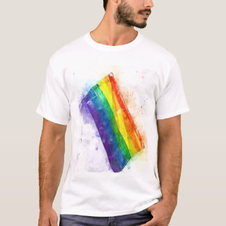 T-shirt Drapeau arc-en-ciel gris