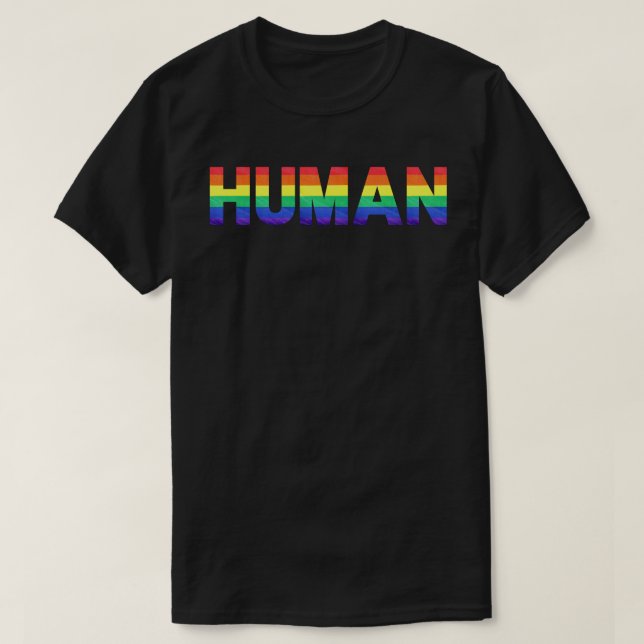 T-shirt Drapeau arc-en-ciel HUMAIN (LGBT) (Design devant)