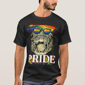 T-shirt Drapeau arc-en-ciel LGBT Crocodile Gay Pride LGBTQ