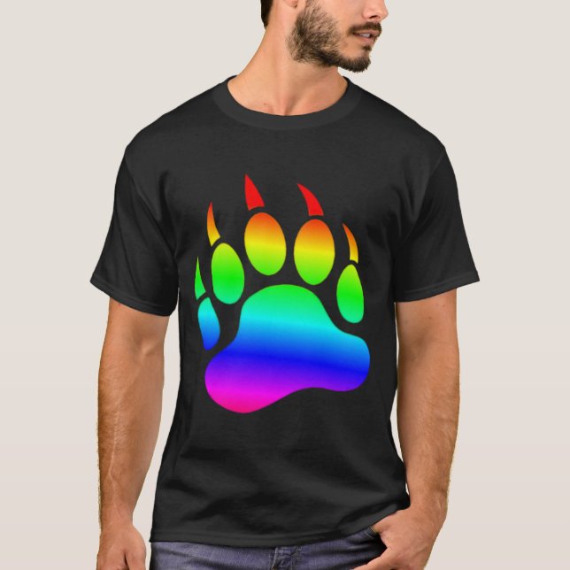 T-shirt Drapeau arc-en-ciel mâle de l'ours rayé GAAR (Devant)