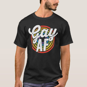 T-shirt Drapeau arc-en-ciel rétro de la fierté gay AF LGBT