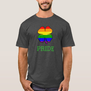 T-shirt Drapeau arc-en-ciel shamrock Fier irlandais et gay