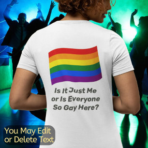 T-shirt Drapeau arc-en-ciel Texte personnalisé Drapeau Gay