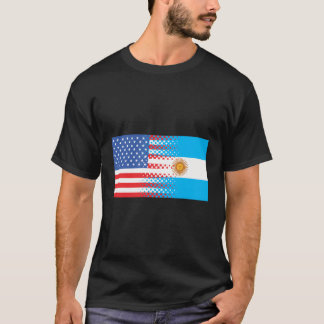 T-shirt Drapeau argentin Amérique moitié Argentine moitié