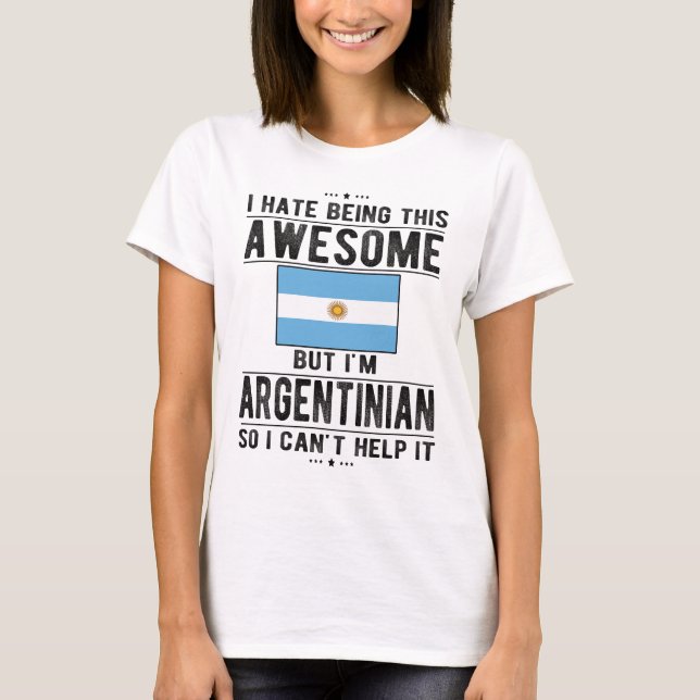 T-shirt Drapeau argentin Fière des racines argentines (Devant)