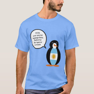 T-shirt Drapeau argentin parlant de Mme Penguin Hommes