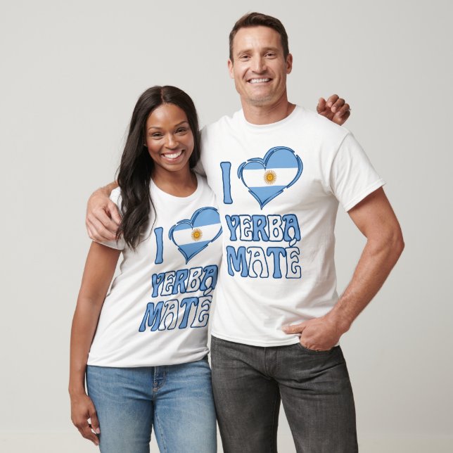 T-shirt Drapeau Argentine stylish I LOVE YERBA MATE (Unisexe)