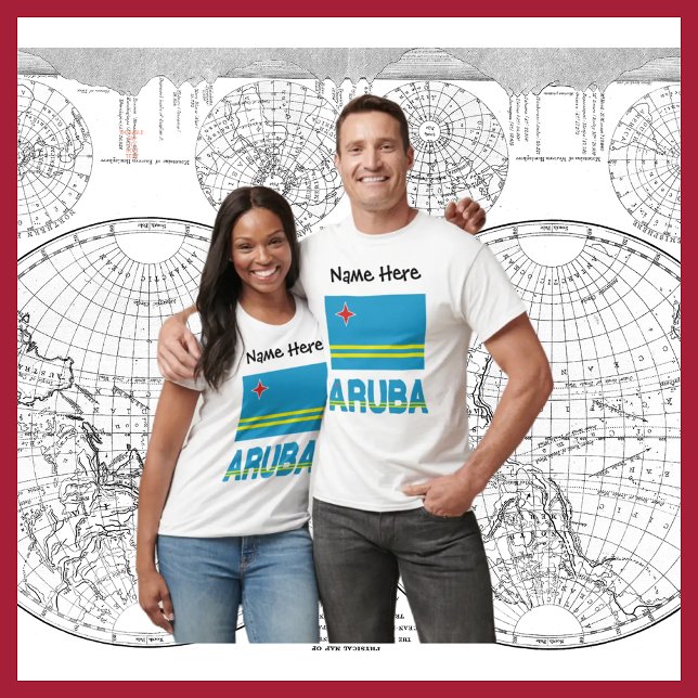 T-shirt Drapeau Aruba et Aruba Personnalisé Hommes (Créateur téléchargé)