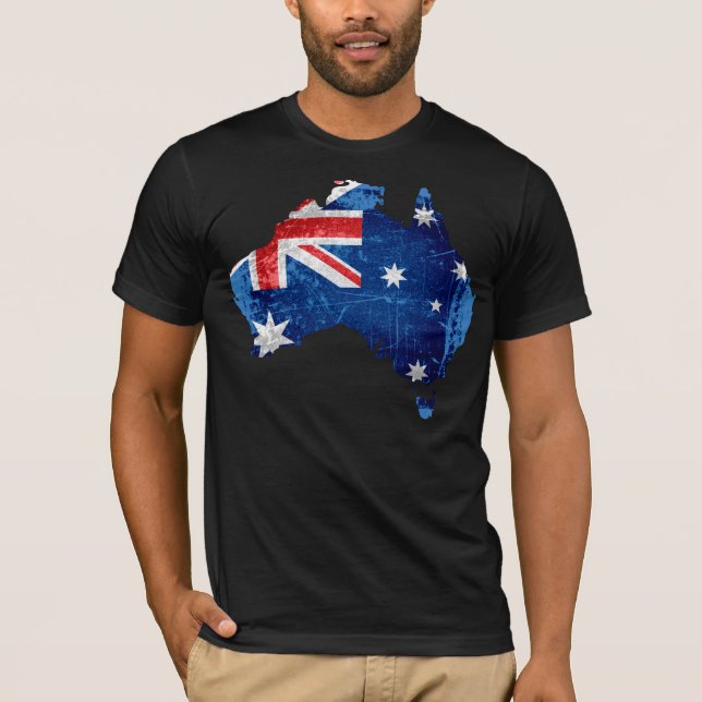 T-shirt Drapeau australien et carte #2 (Devant)