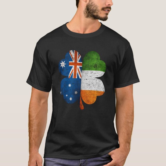 T-shirt Drapeau australien irlandais Shamrock australien I (Devant)