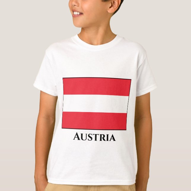T-shirt Drapeau Autriche (Autriche) (Devant)